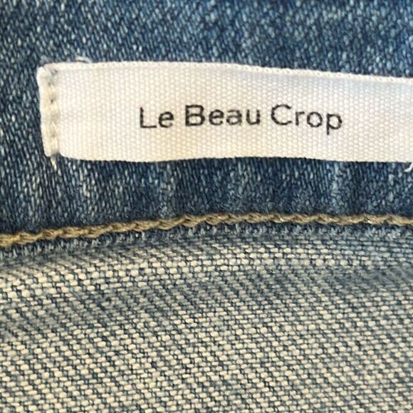 Frame Jeans Le Beau Crop Distressed Straight Raw Hem size 28 - Picture 8 of 11